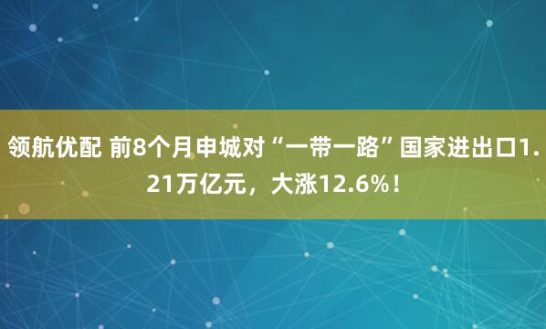领航优配 前8个月申城对“一带一路”国家进出口1.21万亿元，大涨12.6%！