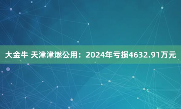 大金牛 天津津燃公用：2024年亏损4632.91万元