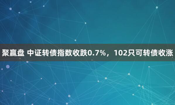 聚赢盘 中证转债指数收跌0.7%，102只可转债收涨